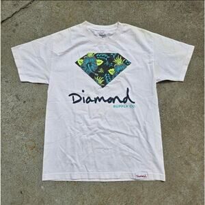 Y2k Diamond Supply Co. T Shirt Size Medium Diamond Floral USA Skate Mallcore